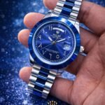 PREMIUM RALEX Two Tone Blue ARABIC DAIL WATCH