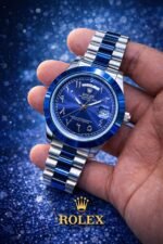 PREMIUM RALEX Two Tone Blue ARABIC DAIL WATCH