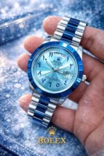 PREMIUM RALEX Two Tone Blue ARABIC DAIL WATCH - Image 3