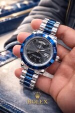 PREMIUM RALEX Two Tone Blue ARABIC DAIL WATCH - Image 2